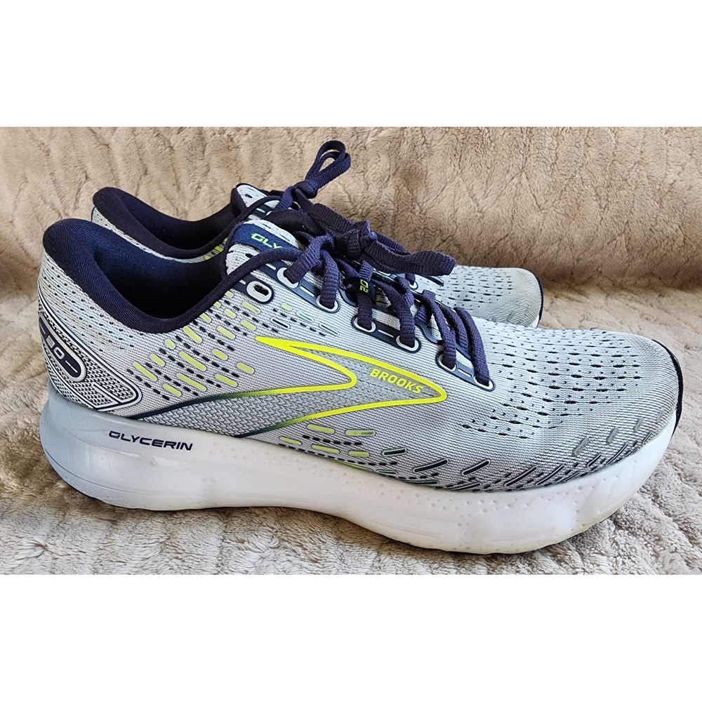 Brooks Glycerin 20 Womens Running Shoes Grey Navy Lime Size 10